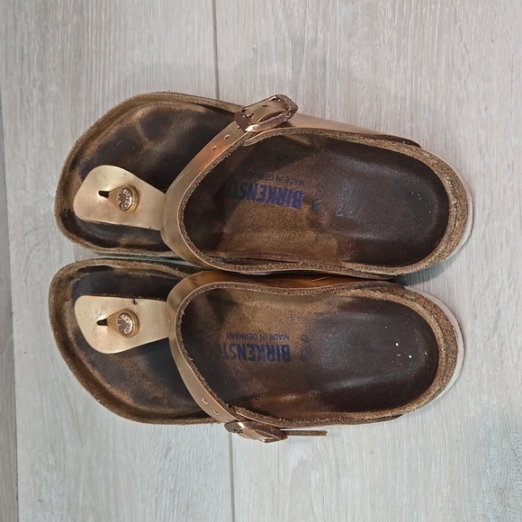 Birkenstock Women Gizeh Rose Gold Sandals Slide shoes sz 37/6Regular - Picture 5 of 12